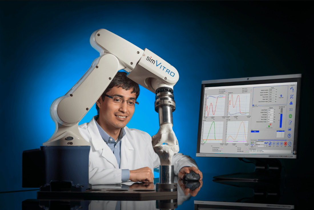 Researcher operating simVITRO software